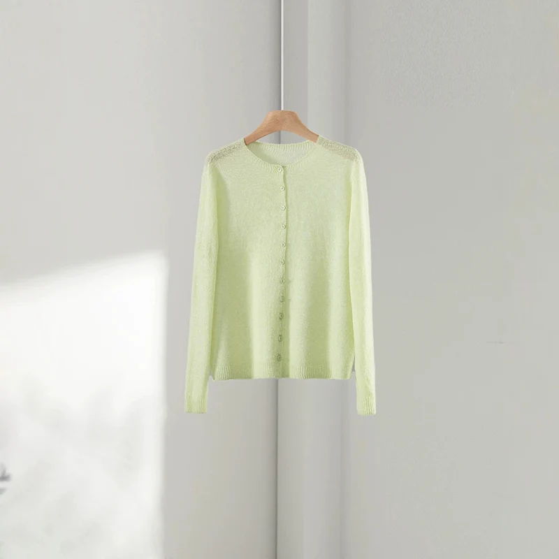 Damen Feinstrick-Cardigan mit Rundhals und durchgehender Knopfleiste Nord Taschen