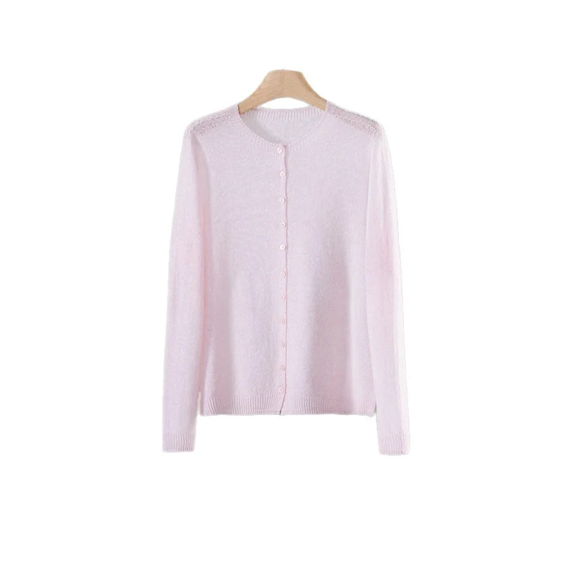 Damen Feinstrick-Cardigan mit Rundhals und durchgehender Knopfleiste Nord Taschen