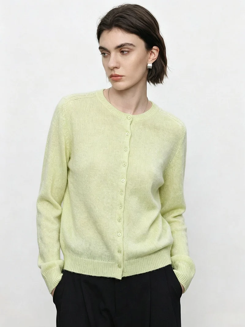 Damen Feinstrick-Cardigan mit Rundhals und durchgehender Knopfleiste Nord Taschen