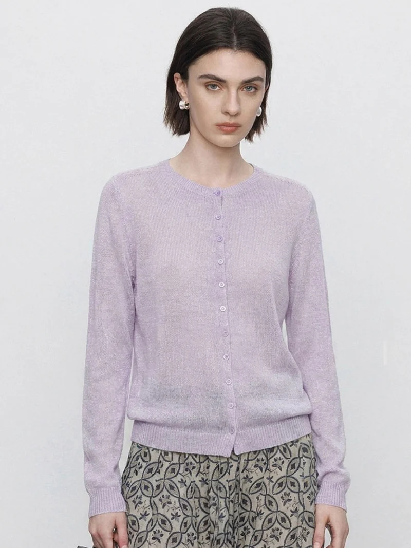 Damen Feinstrick-Cardigan mit Rundhals und durchgehender Knopfleiste Nord Taschen