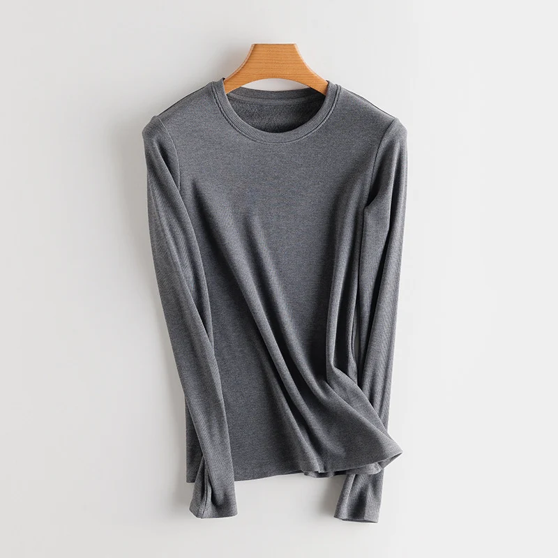 Damen Feines Ripp-Langarmshirt mit Rollkragen und Volantkanten Nord Taschen