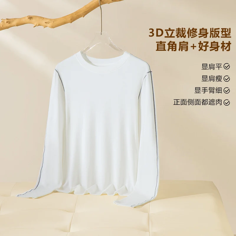 Damen Feines Langarm-Feinstrickshirt mit Kontrastpaspel an den Ärmeln Nord Taschen