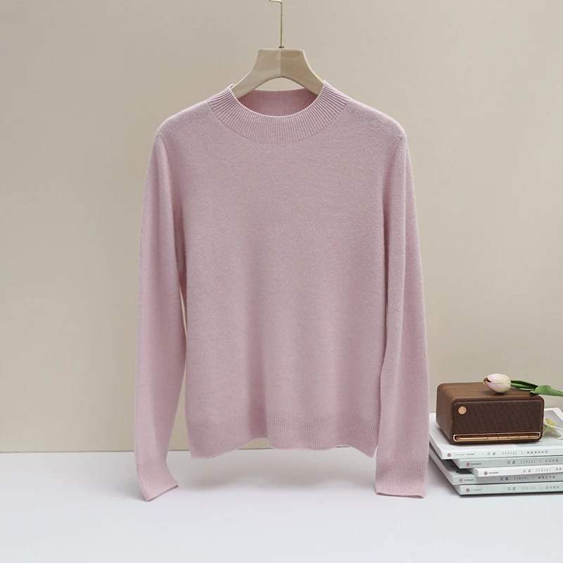 Damen Feiner Longsleeve-Rundhalspullover mit verstärktem Rippenkragen & schmeichelnder Hüftlänge Nord Taschen