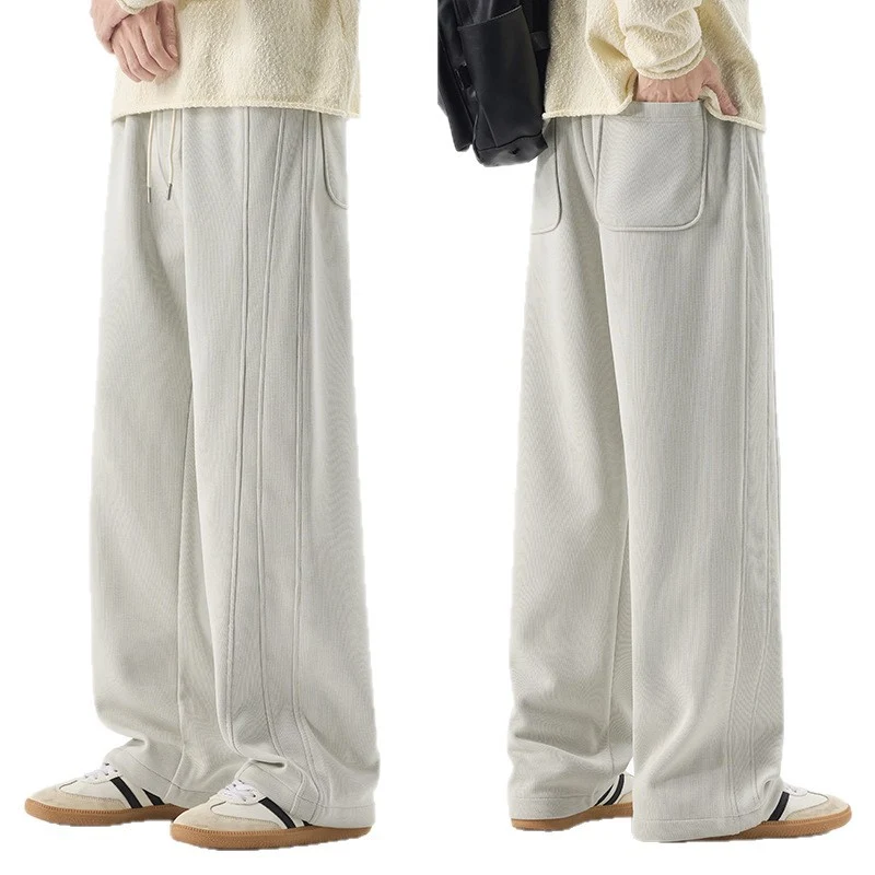 Herren weite Sweathose mit dekorativen Nahtpaspeln und Kordelzug Nord Taschen