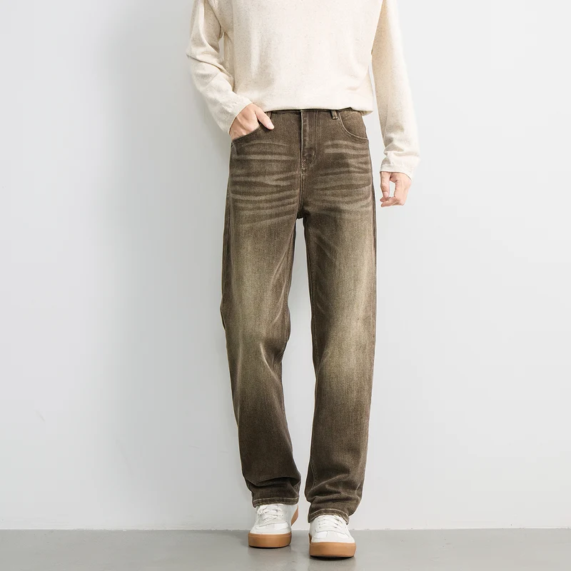 Herren Weite Relaxed‑Straight Denim‑Jeans mit mittlerer Leibhöhe und soften Used‑Effekten Nord Taschen