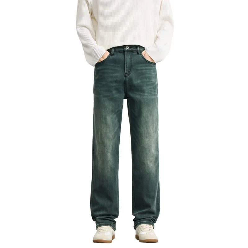 Herren Weite Relaxed‑Straight Denim‑Jeans mit mittlerer Leibhöhe und soften Used‑Effekten Nord Taschen
