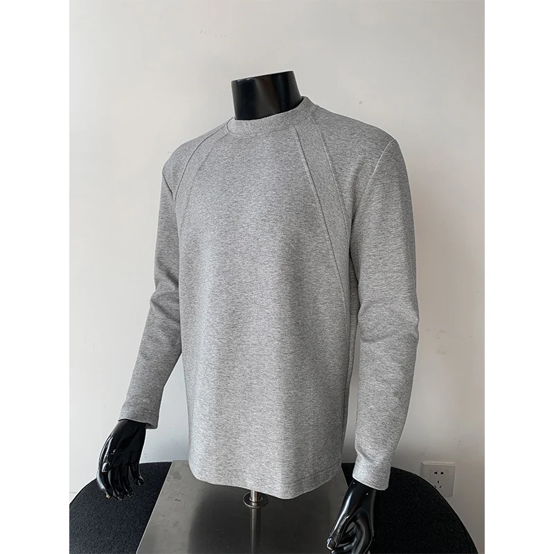 Herren Feines Langarm-Sweatshirt mit leichtem Stehkragen und Raglannähten Nord Taschen