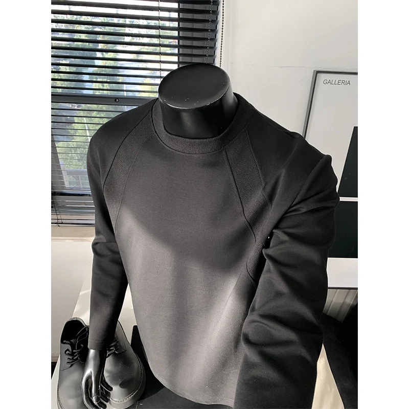 Herren Feines Langarm-Sweatshirt mit leichtem Stehkragen und Raglannähten Nord Taschen