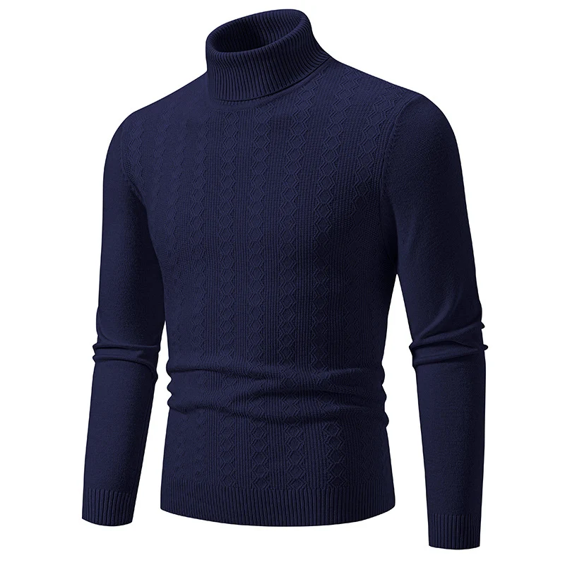 Herren Feiner Rollkragenpullover aus Feinstrick mit Zopfmuster und schmaler Silhouette Nord Taschen
