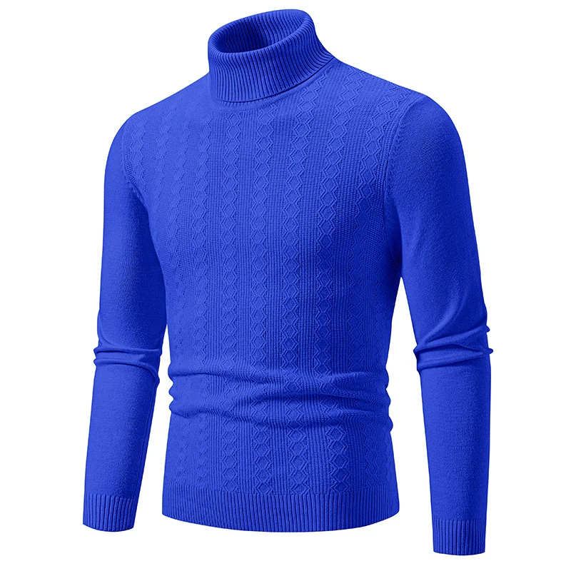 Herren Feiner Rollkragenpullover aus Feinstrick mit Zopfmuster und schmaler Silhouette Nord Taschen