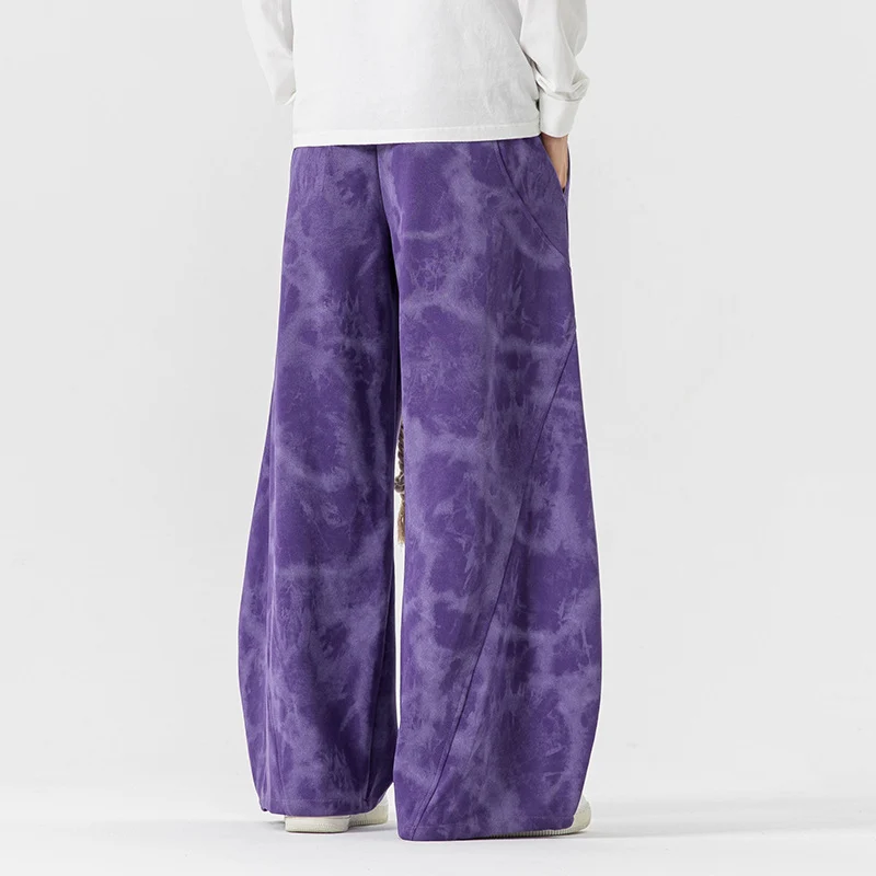 Herren Extraweite Batik-Loungehose im Baggy-Cut mit dekorativem Kordelzug Nord Taschen