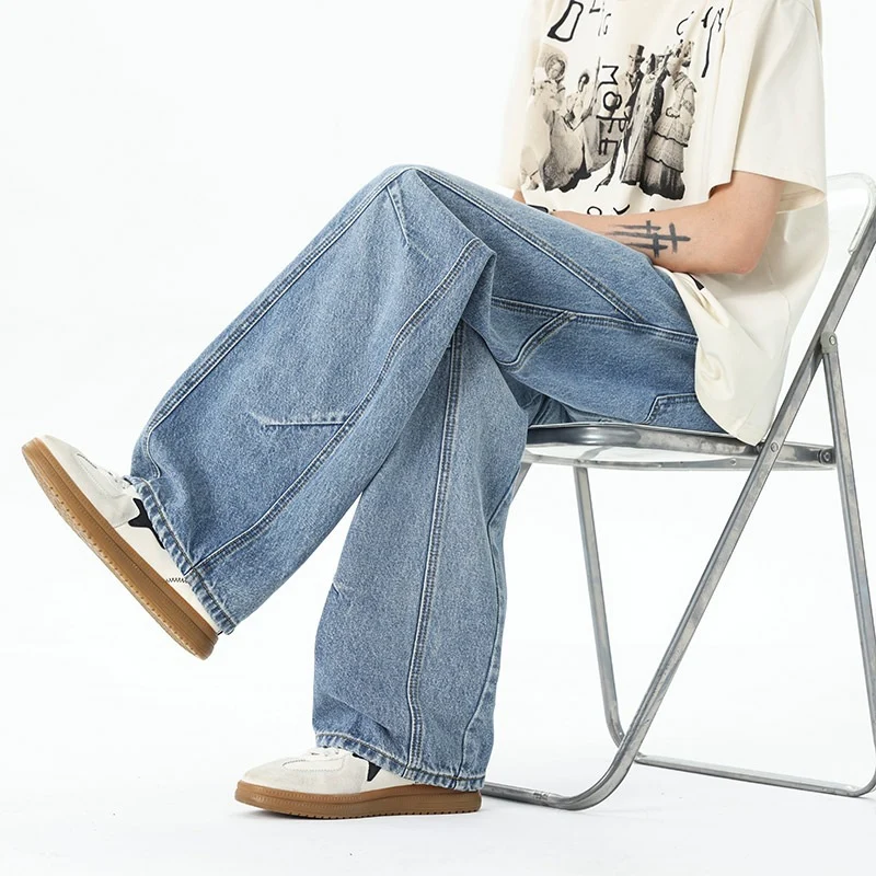 Herren Extraweite Baggy-Jeans mit tiefem Schritt und markanten Kontrastnähten Nord Taschen