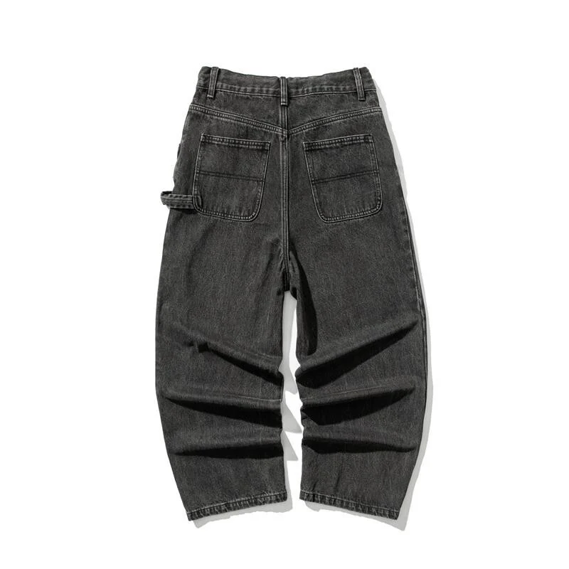 Herren Extraweite Baggy-Jeans im Vintage-Wash mit Tunnelzug und elastischem Saum Nord Taschen