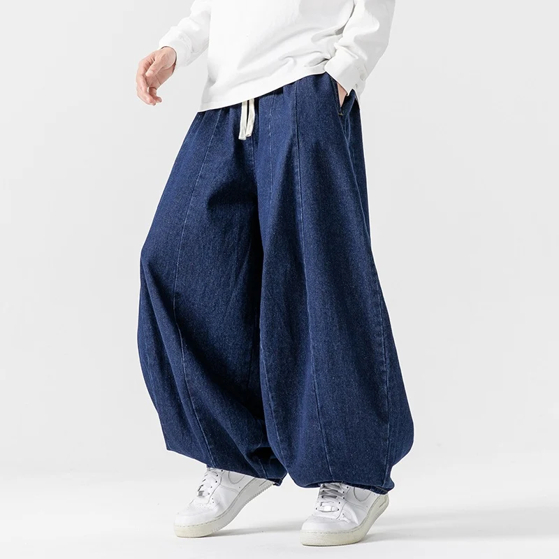 Herren Extraweite Baggy-Jeans im Balloon-Cut mit Tunnelzugbund und elastischen Saum Nord Taschen
