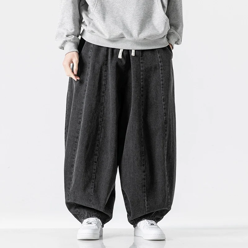 Herren Extraweite Baggy-Jeans im Balloon-Cut mit Tunnelzugbund und elastischen Saum Nord Taschen