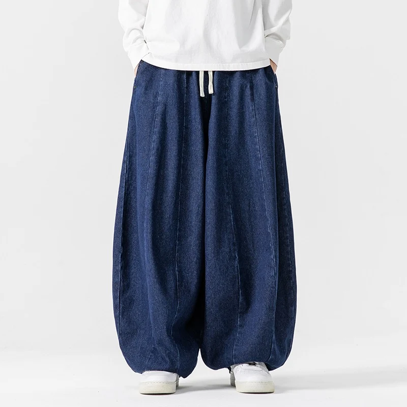 Herren Extraweite Baggy-Jeans im Balloon-Cut mit Tunnelzugbund und elastischen Saum Nord Taschen