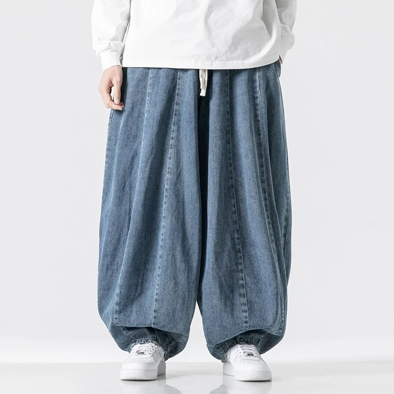 Herren Extraweite Baggy-Jeans im Balloon-Cut mit Tunnelzugbund und elastischen Saum Nord Taschen