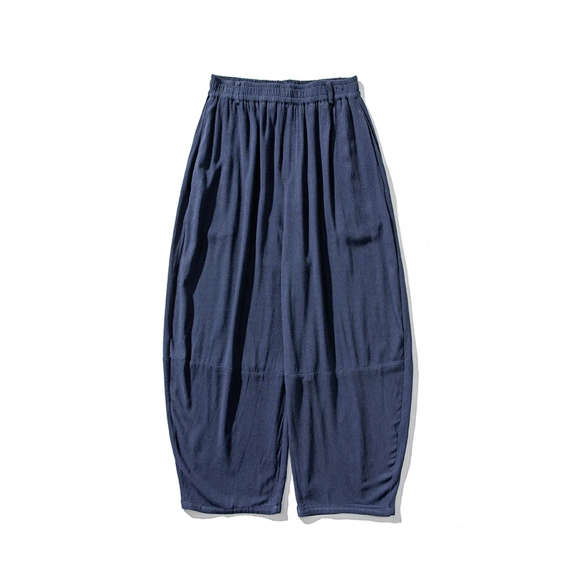 Herren Extraweit geschnittene Ballon-Loungehose mit elastischem Bund, tiefem Schritt und soften Baumwollmix Nord Taschen