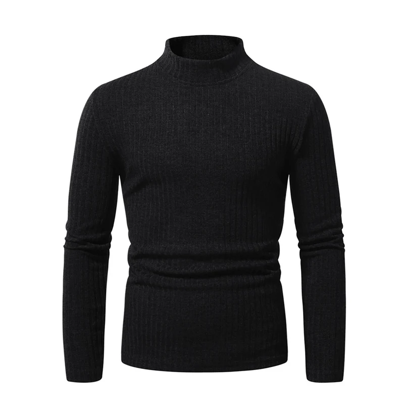 Herren Enganliegender Mockneck-Feinstrickpullover mit Rippstruktur und thermoregulierender Qualität Nord Taschen