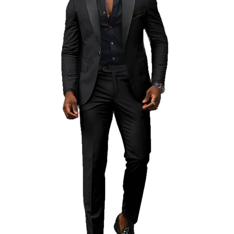 Herren Eleganter Slim-Fit Smokinganzug mit Schalkragen und taillierter Silhouette Nord Taschen