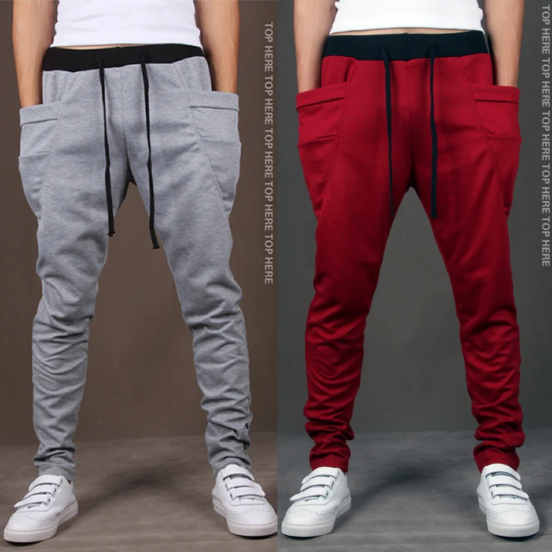 Herren Drop-Crotch Jogginghose mit oversized Außentaschen und schmal zulaufender Beinlinie Nord Taschen