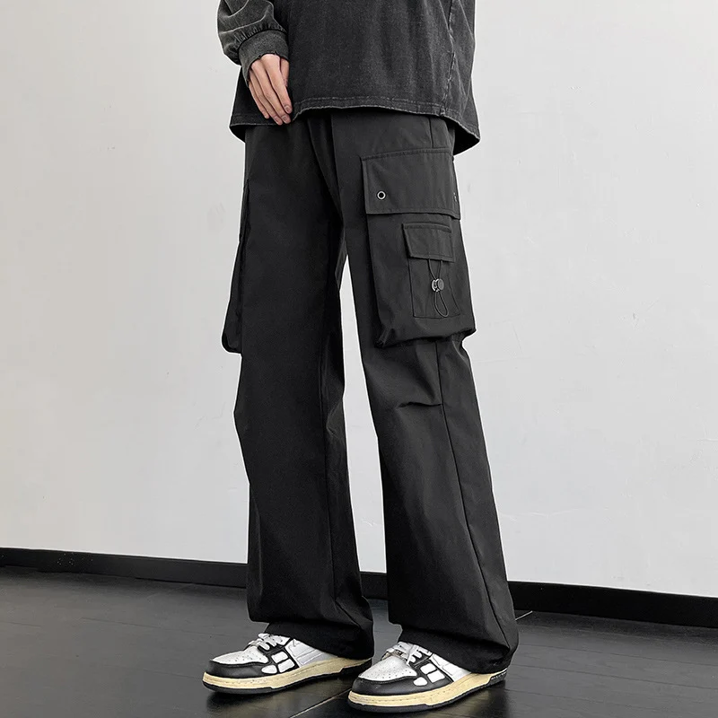 Herren Cargo-Freizeithose mit weitem Bein, Multitaschen und Tunnelzug Nord Taschen