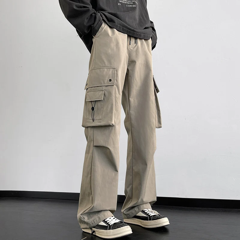 Herren Cargo-Freizeithose mit weitem Bein, Multitaschen und Tunnelzug Nord Taschen