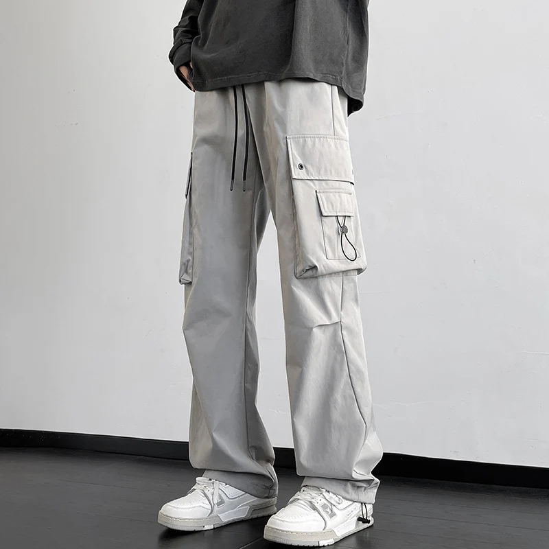 Herren Cargo-Freizeithose mit weitem Bein, Multitaschen und Tunnelzug Nord Taschen
