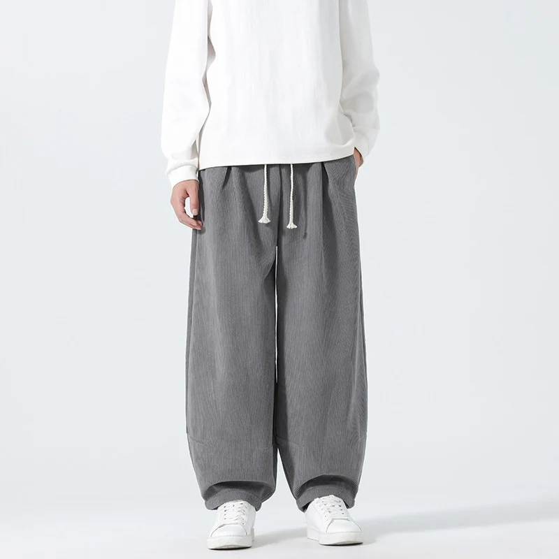 Herren Ballon‑Cordhose mit hoher Leibhöhe, Kordelzug und Faltenlegung Nord Taschen