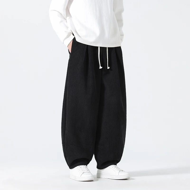 Herren Ballon‑Cordhose mit hoher Leibhöhe, Kordelzug und Faltenlegung Nord Taschen
