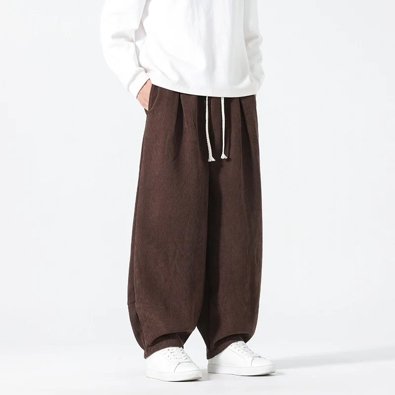 Herren Ballon‑Cordhose mit hoher Leibhöhe, Kordelzug und Faltenlegung Nord Taschen
