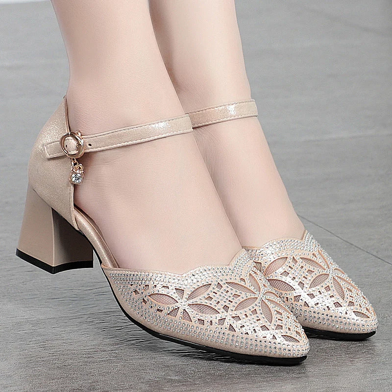 Damen Elegante Schnürpumps mit feinem Lochmuster und bequemem Blockabsatz Nord Taschen