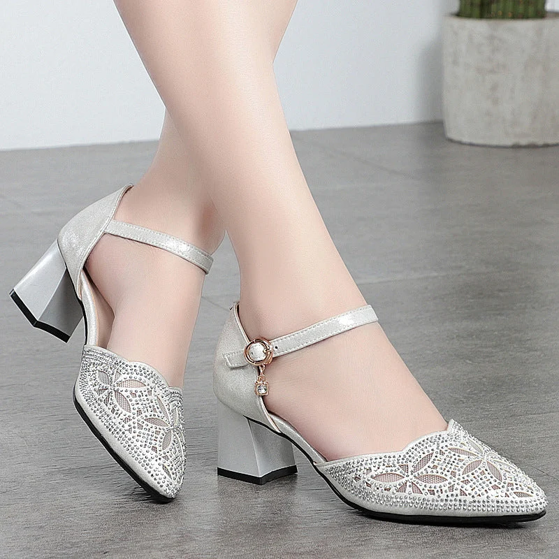 Damen Elegante Schnürpumps mit feinem Lochmuster und bequemem Blockabsatz Nord Taschen