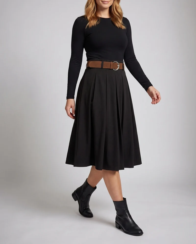 Damen Eleganter plissierter Rock aus hochwertigem Material