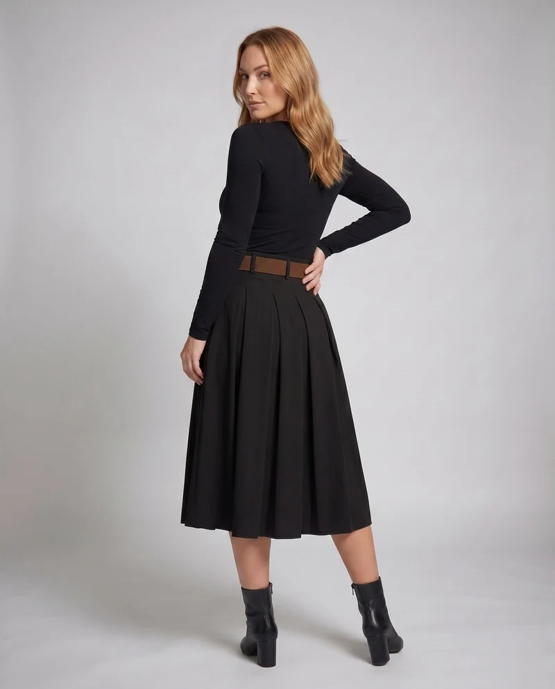 Damen Eleganter plissierter Rock aus hochwertigem Material