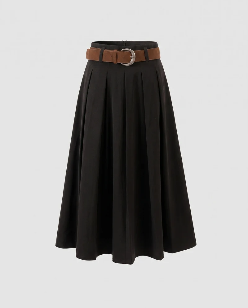 Damen Eleganter plissierter Rock aus hochwertigem Material