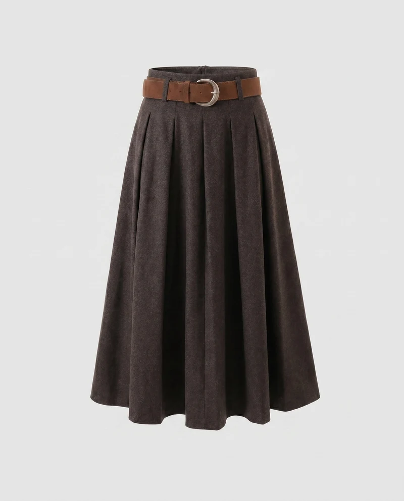 Damen Eleganter plissierter Rock aus hochwertigem Material