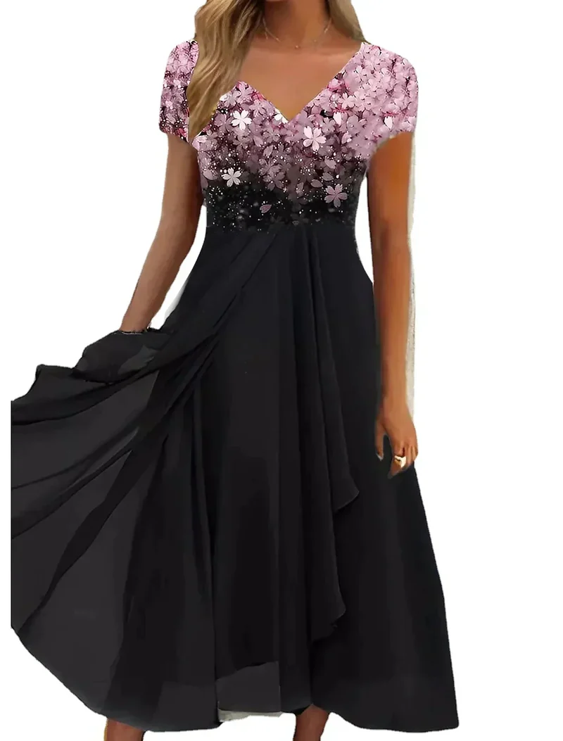 Nord Taschen | Elegantes Midi Kleid mit Blumen-Spitze