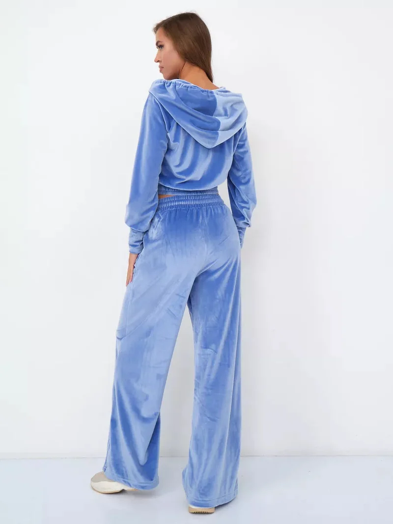 Minimalismus Fleece Kapuzenpullover und Jogginghose Zweiteiler Satz