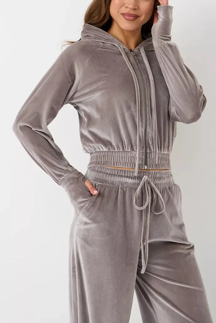 Minimalismus Fleece Kapuzenpullover und Jogginghose Zweiteiler Satz