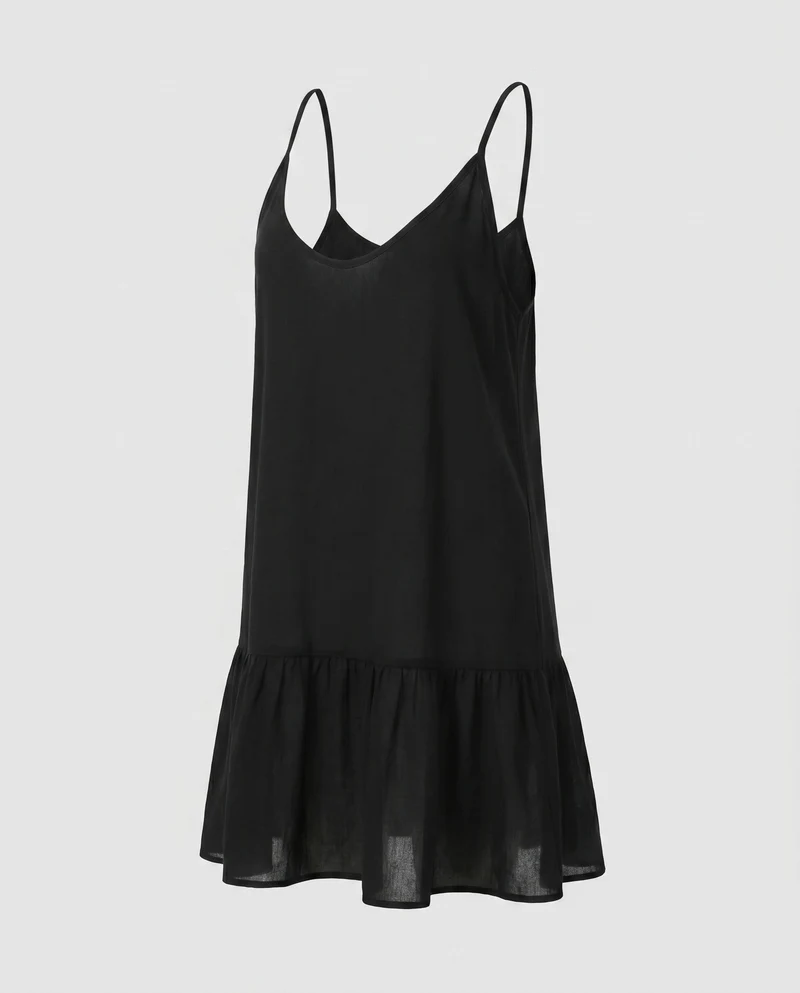 Damen sommerliches Strandkleid mit dekorativem Rüschenabschluss