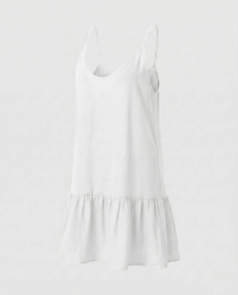 Damen sommerliches Strandkleid mit dekorativem Rüschenabschluss