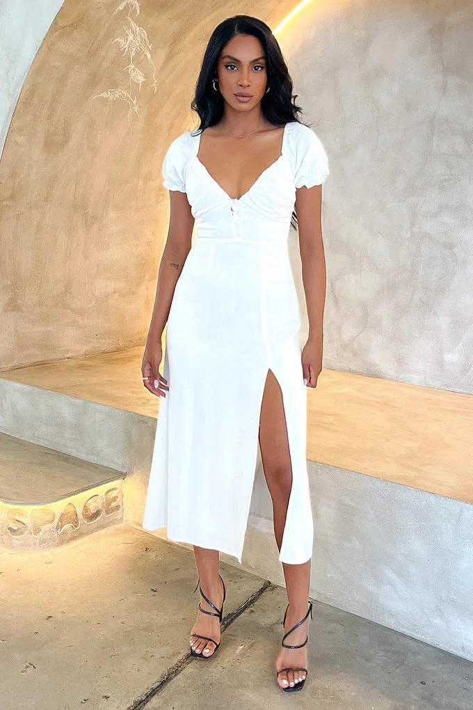 Damen Sommerliches Maxi-Kleid mit floralem Muster und elegantem Schlitz Nord Taschen