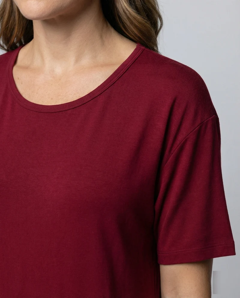 Damen Knöchellanges Kurzarm Jersey-Maxikleid