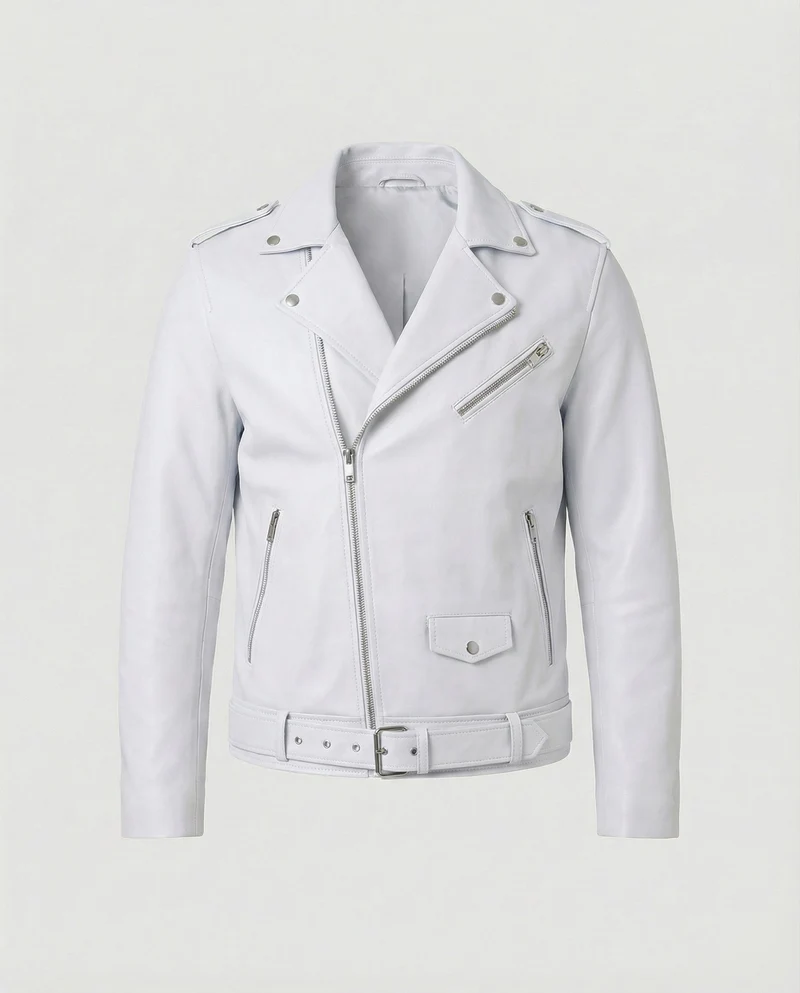Herren Bikerjacke Kunstleder tailliert