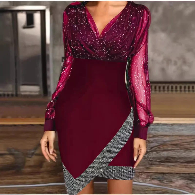 Damen Abendkleid mit Funkelnden Details und Elegantem Schnitt