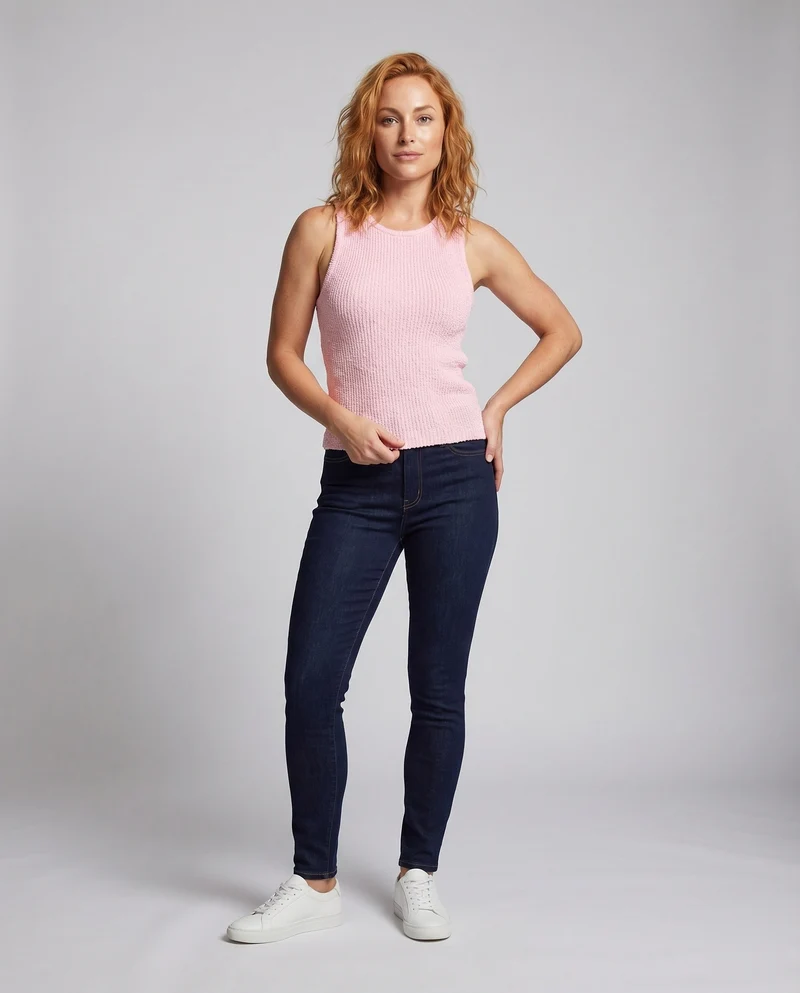 Damen elegantes Strickoberteil mit glitzernden Akzenten