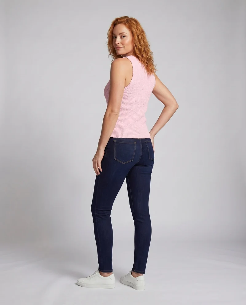 Damen elegantes Strickoberteil mit glitzernden Akzenten