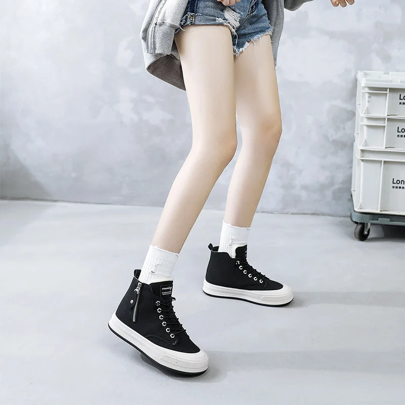 Damen Hohe Sneakers mit kuscheligem Innenfutter und robustem Zipper Nord Taschen