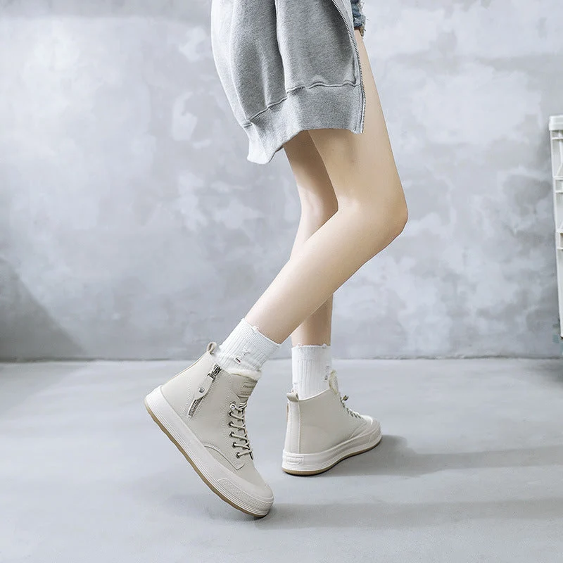 Damen Hohe Sneakers mit kuscheligem Innenfutter und robustem Zipper Nord Taschen